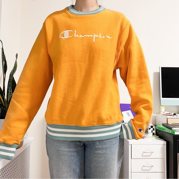 Champion Men’s Reverse Weave Sweatshirt Capri Orange - Picture 2 of 7